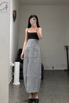 SWAYING/KNIT knitting stitching vest skirt SW23SS2L19 Deep Gray/Gray Orchid PS56